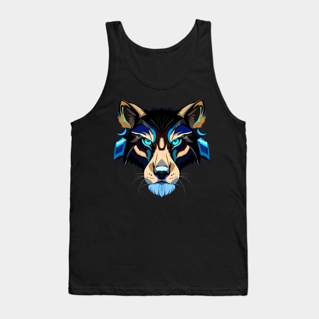 Crazy Wolf Tank Top by EmarDesign